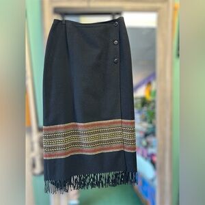 Vintage Territory Ahead Wrap Skirt Wool Blend Women’s Size 8